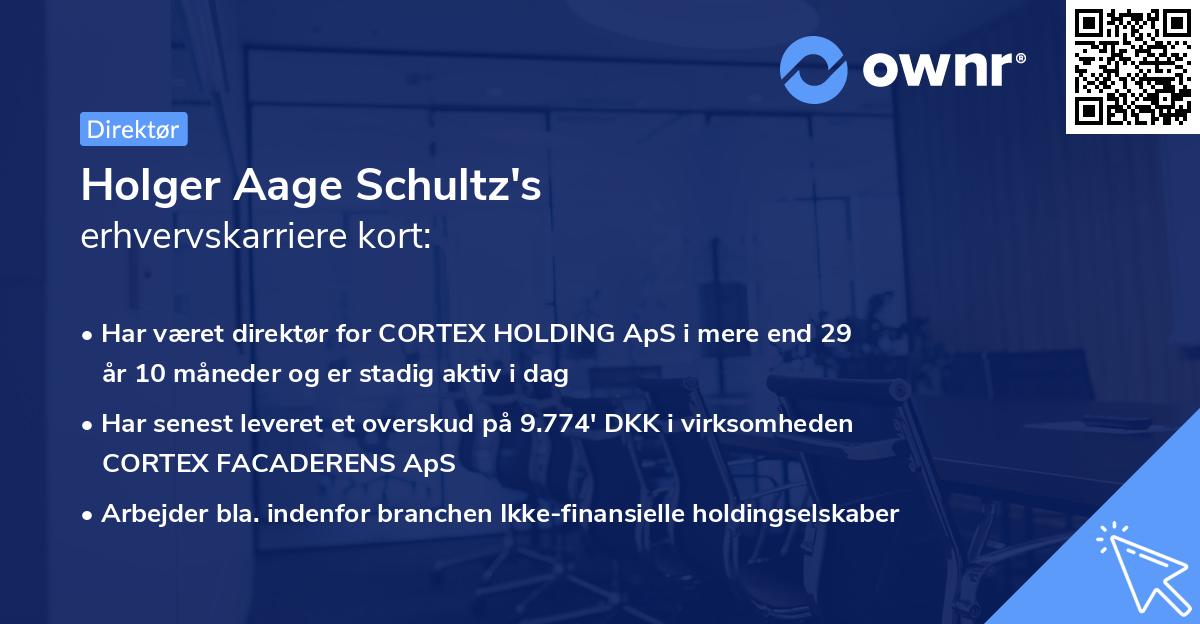 Holger Aage Schultz's erhvervskarriere kort