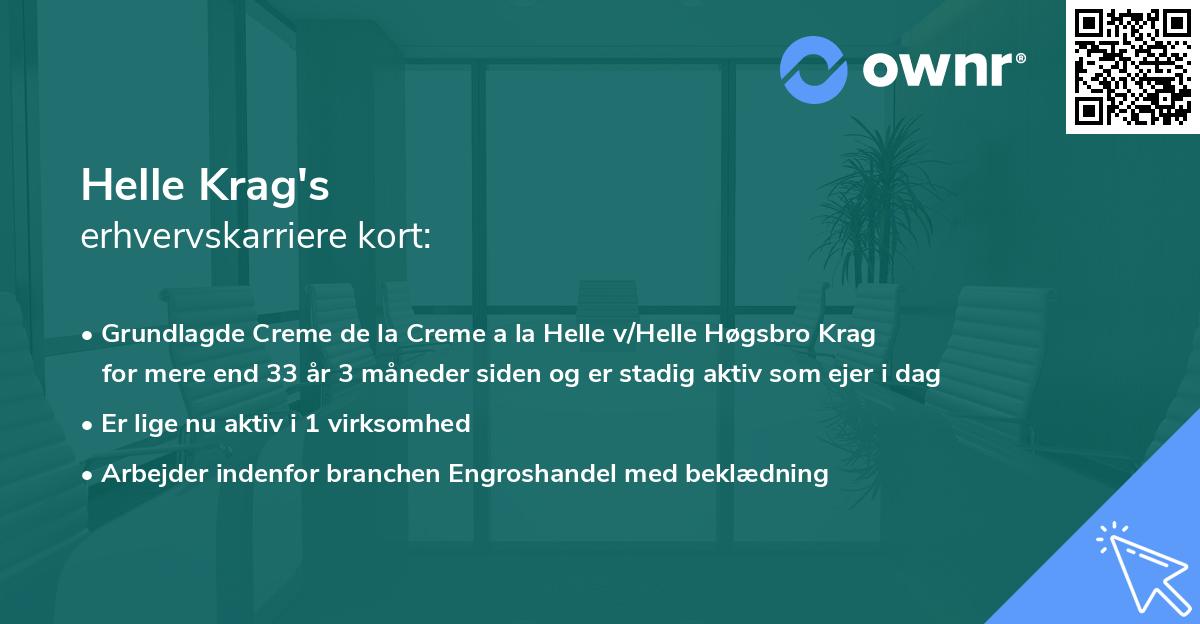 Helle Krag's erhvervskarriere kort