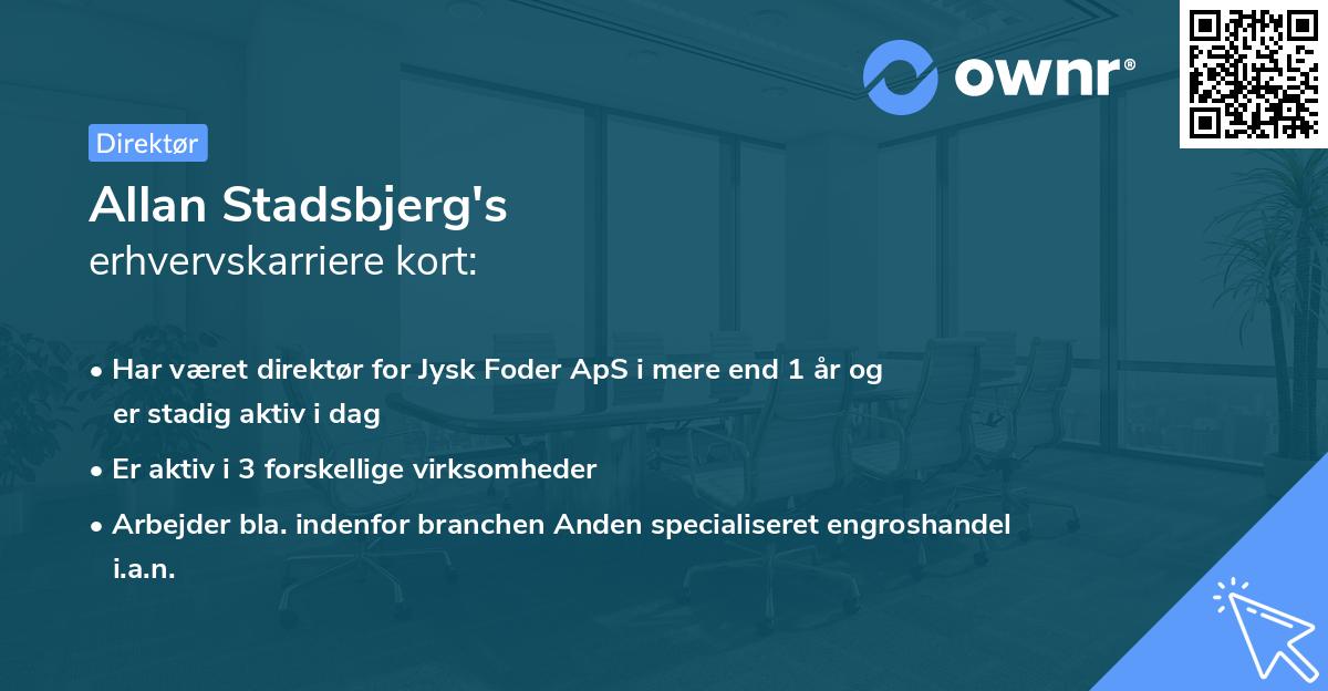 Allan Stadsbjerg's erhvervskarriere kort
