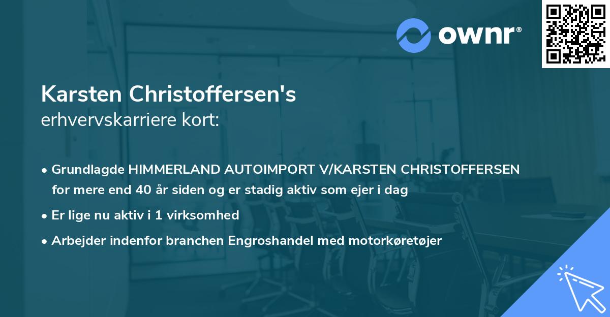 Karsten Christoffersen's erhvervskarriere kort