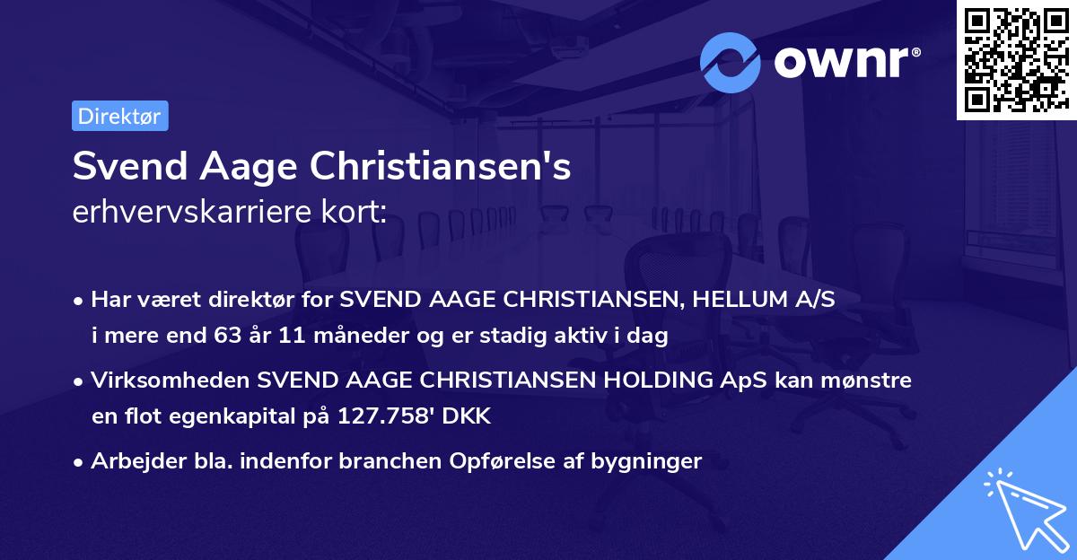 Svend Aage Christiansen's erhvervskarriere kort