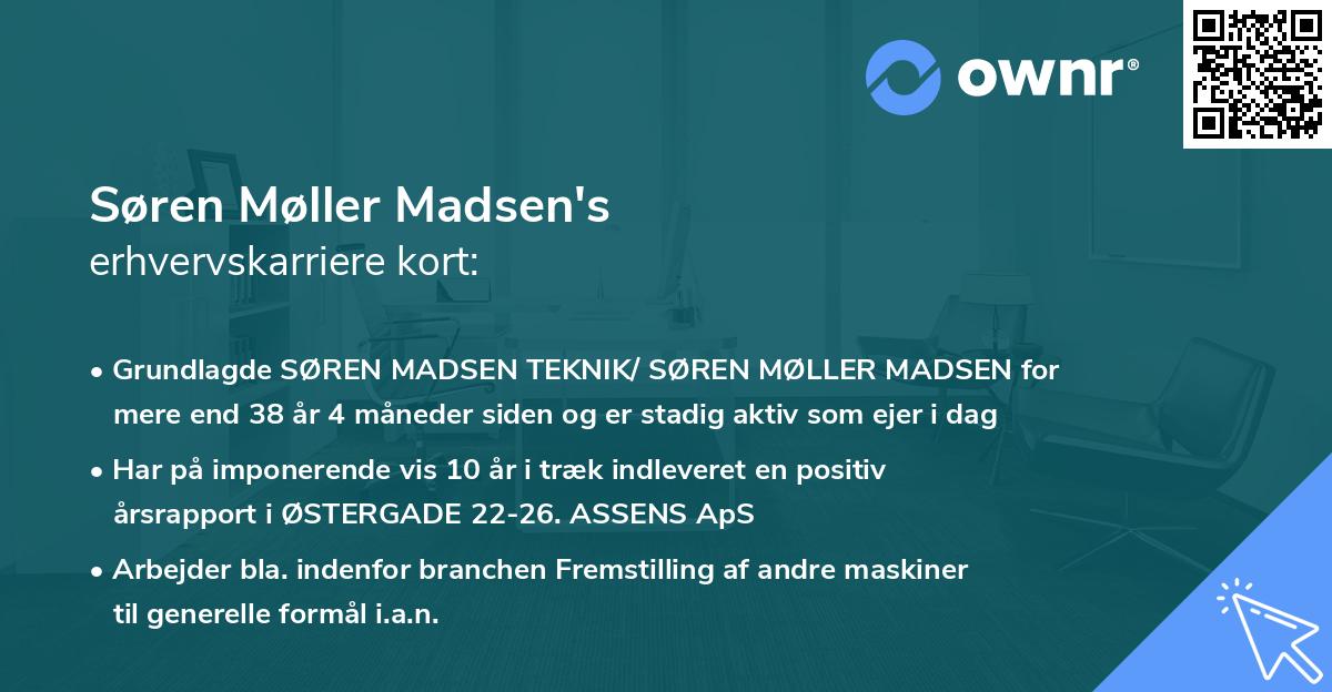 Søren Møller Madsen's erhvervskarriere kort