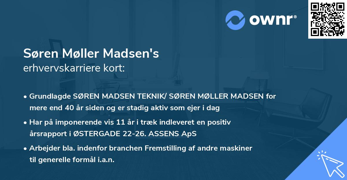 Søren Møller Madsen's erhvervskarriere kort