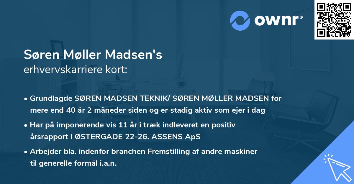 Søren Møller Madsen's erhvervskarriere kort
