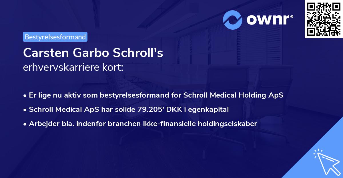 Carsten Garbo Schroll's erhvervskarriere kort