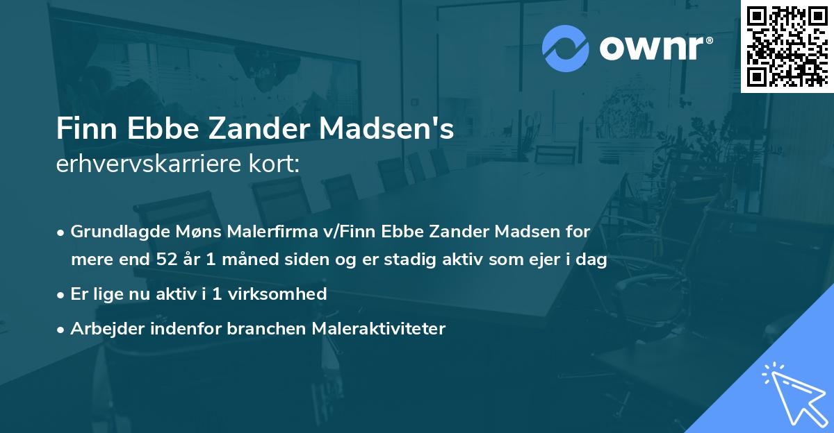 Finn Ebbe Zander Madsen's erhvervskarriere kort