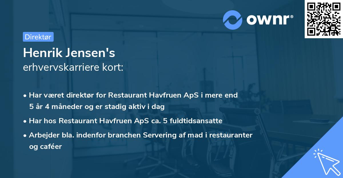 Henrik Jensen's erhvervskarriere kort