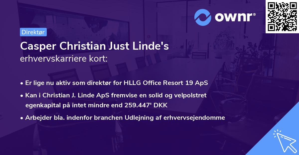 Casper Christian Just Linde's erhvervskarriere kort
