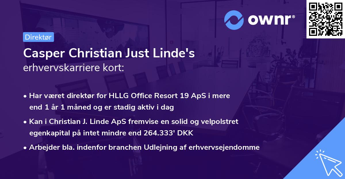 Casper Christian Just Linde's erhvervskarriere kort