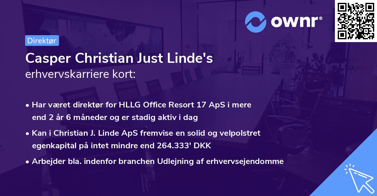 Casper Christian Just Linde's erhvervskarriere kort