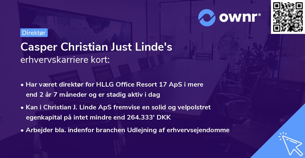 Casper Christian Just Linde's erhvervskarriere kort