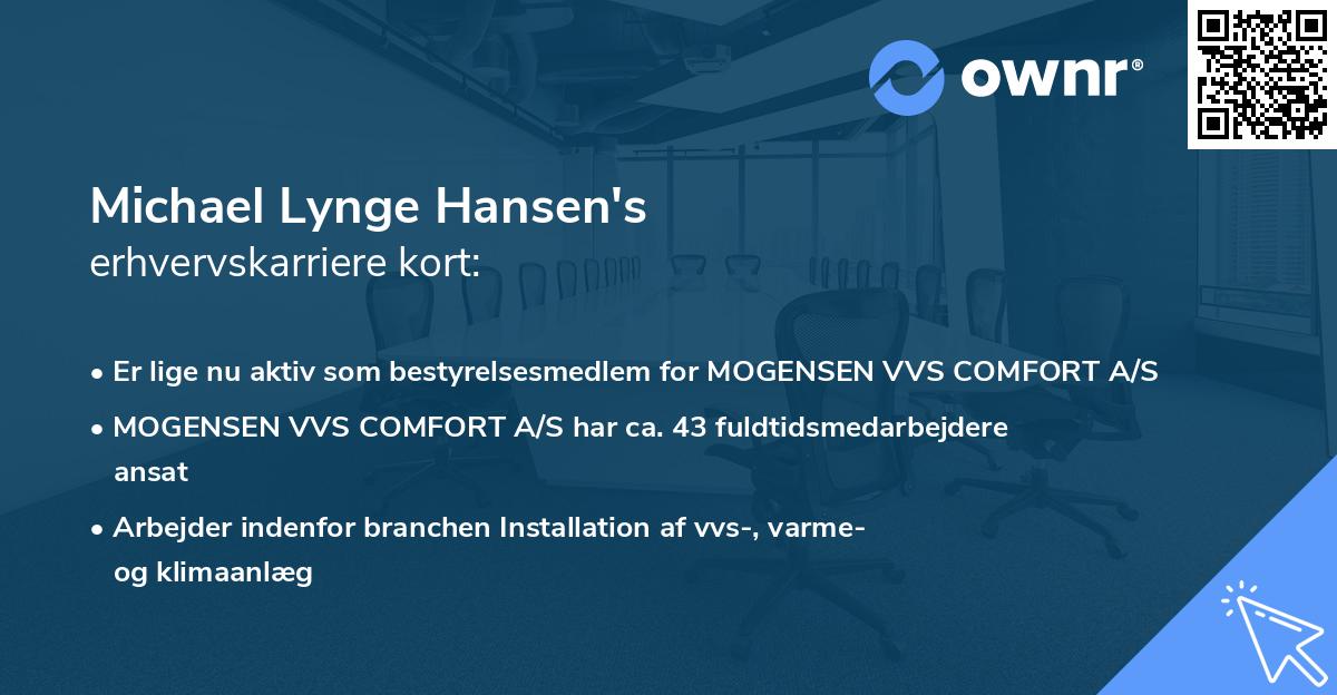 Michael Lynge Hansen's erhvervskarriere kort