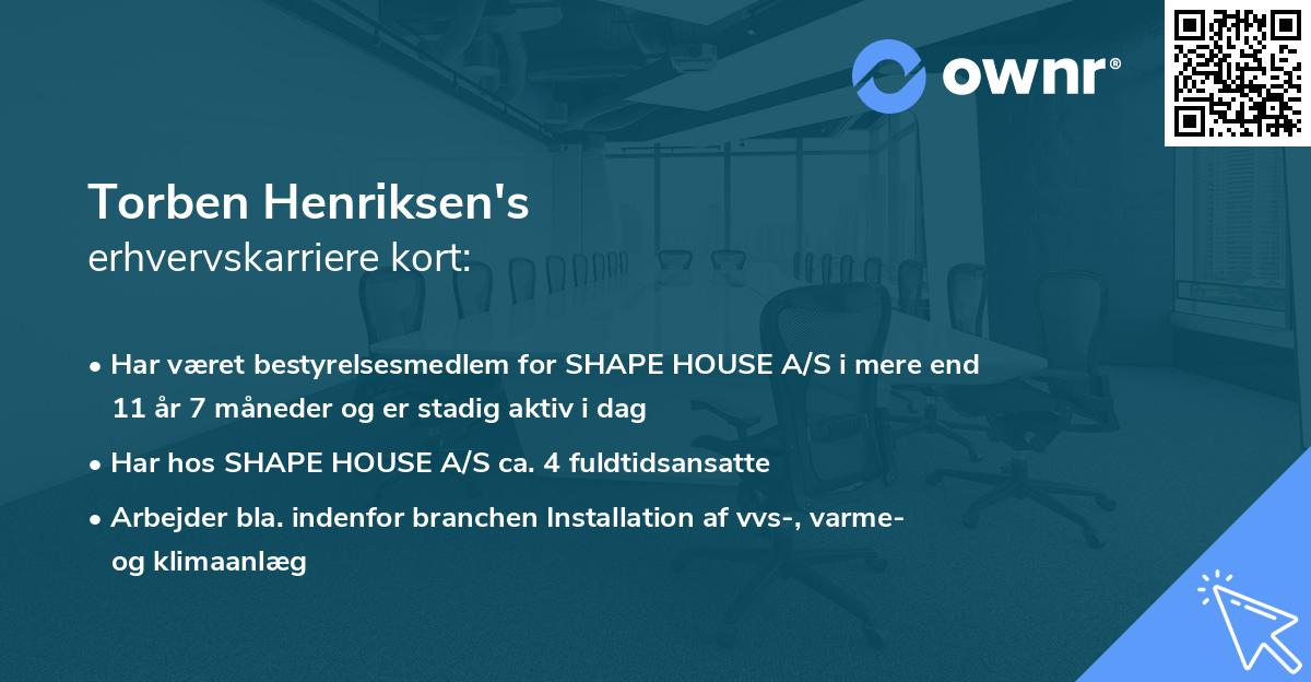 Torben Henriksen's erhvervskarriere kort
