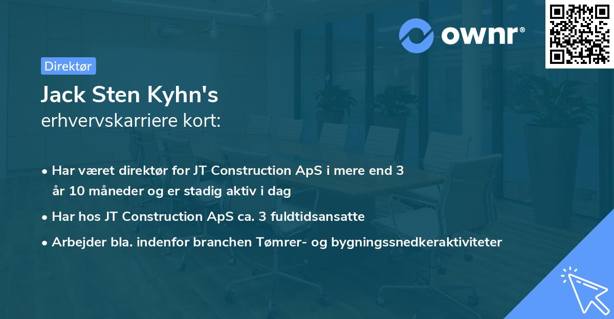Jack Sten Kyhn's erhvervskarriere kort