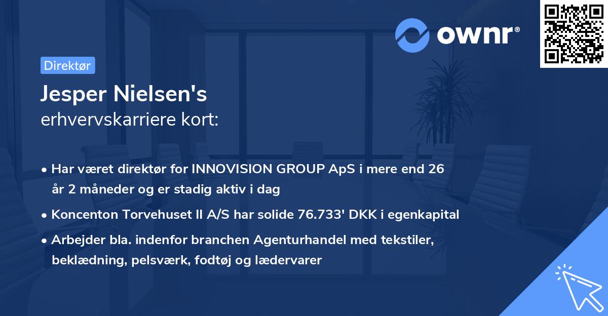 Jesper Nielsen's erhvervskarriere kort