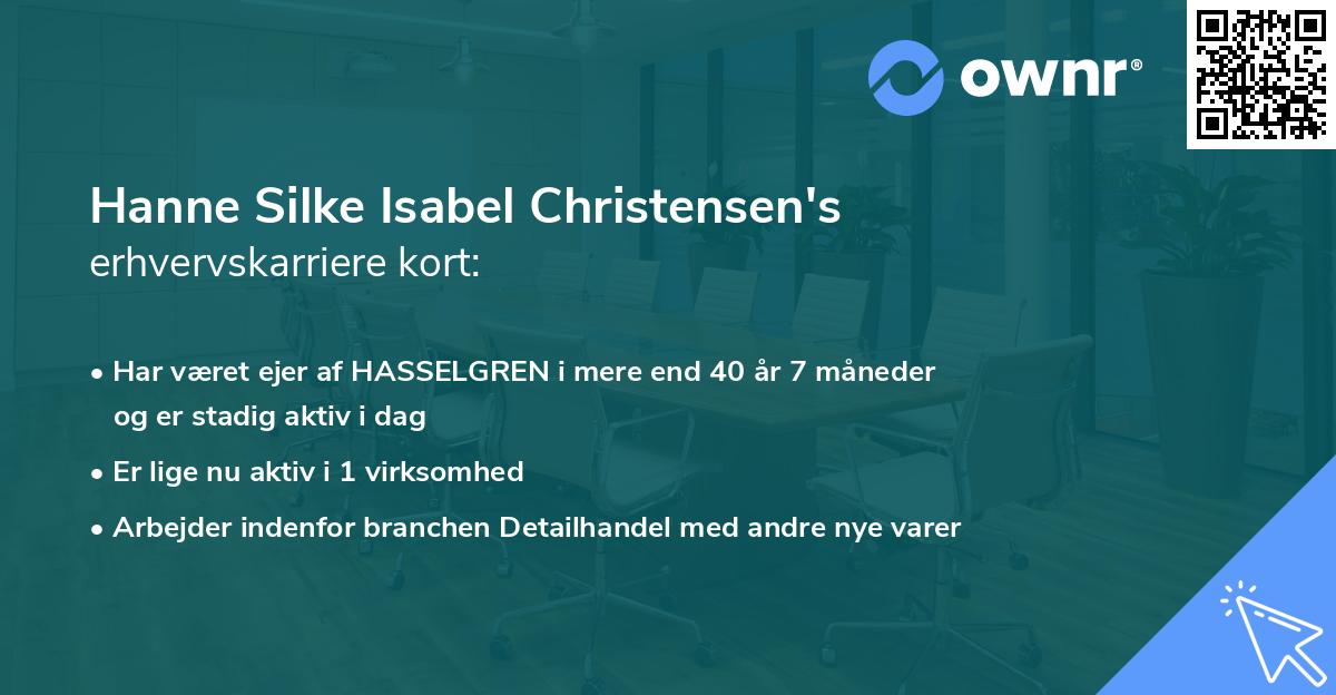 Hanne Silke Isabel Christensen's erhvervskarriere kort