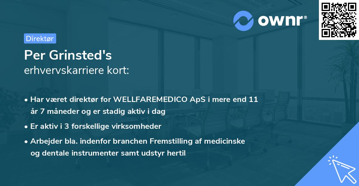 Per Grinsted's erhvervskarriere kort