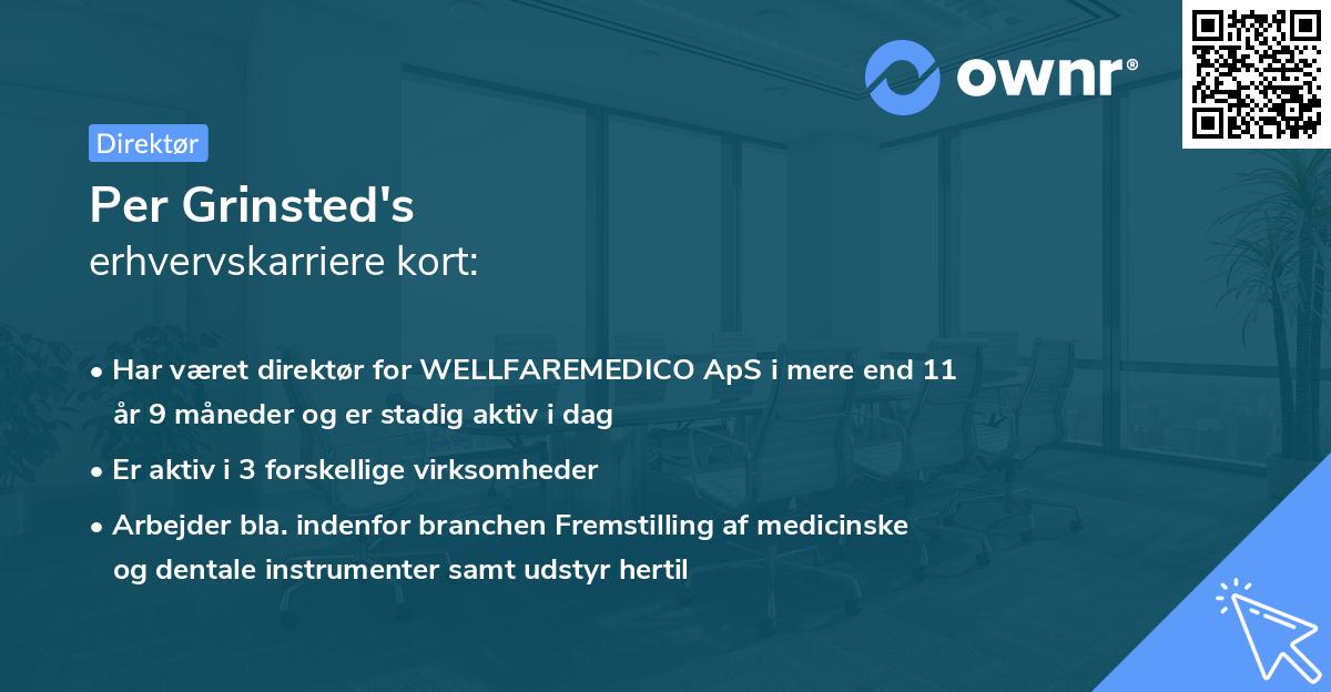 Per Grinsted's erhvervskarriere kort