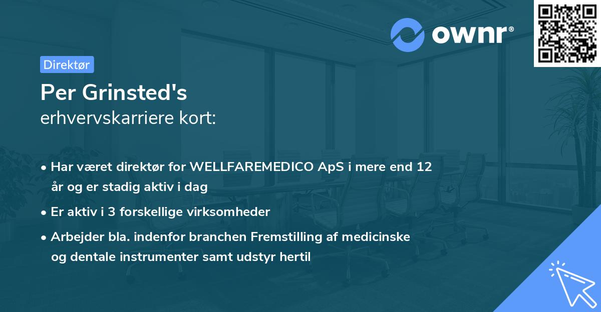 Per Grinsted's erhvervskarriere kort