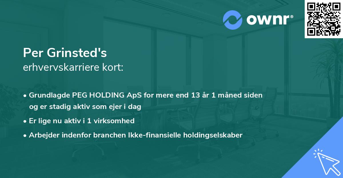 Per Grinsted's erhvervskarriere kort