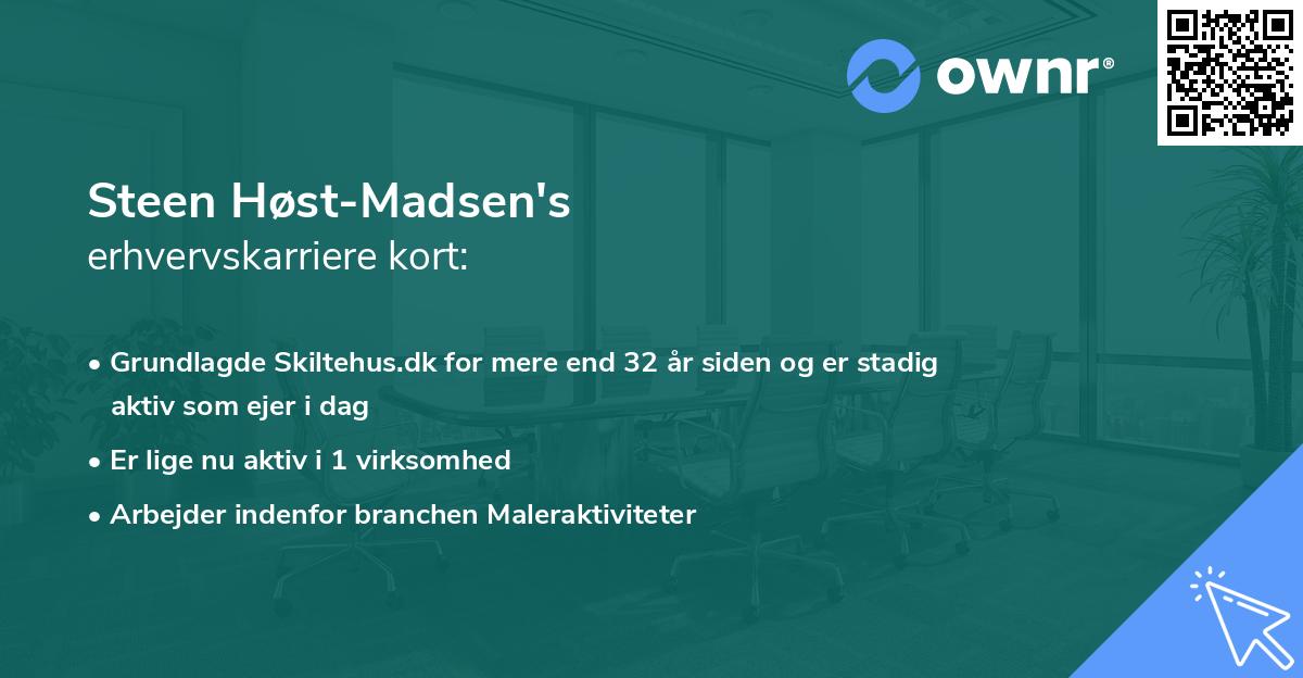 Steen Høst-Madsen's erhvervskarriere kort