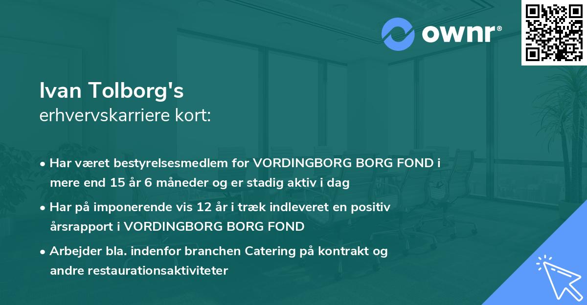 Ivan Tolborg's erhvervskarriere kort