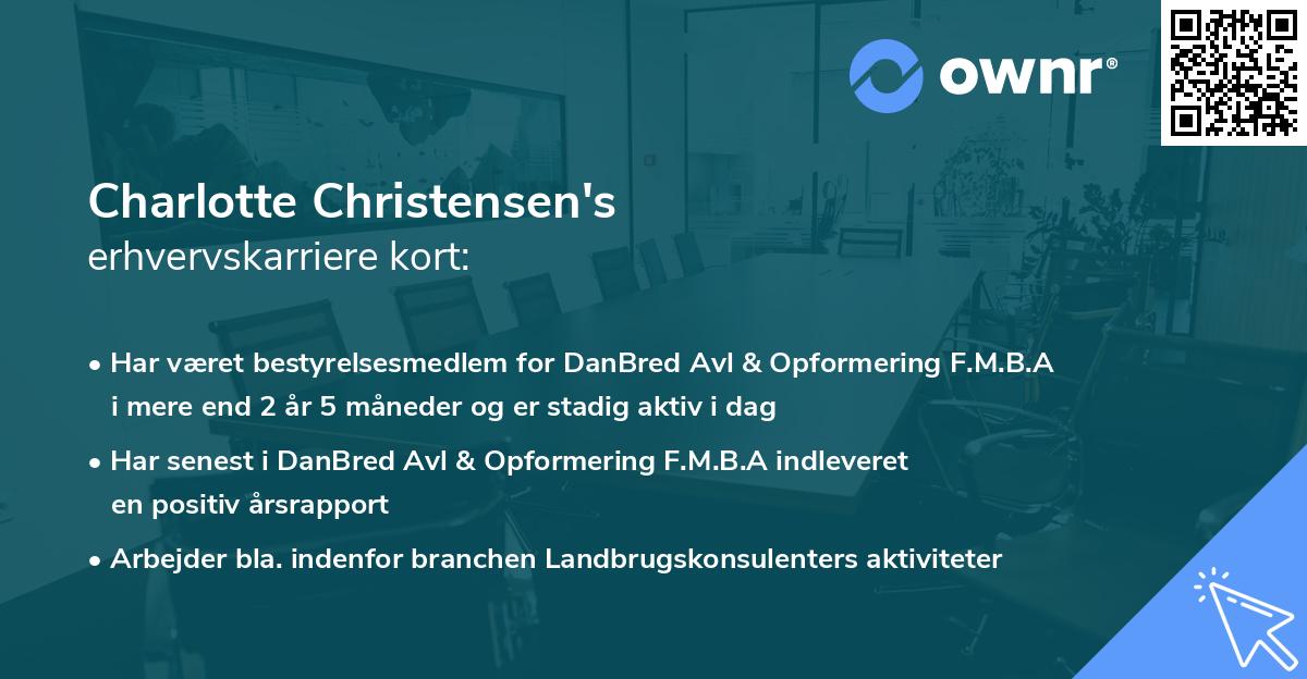 Charlotte Christensen's erhvervskarriere kort