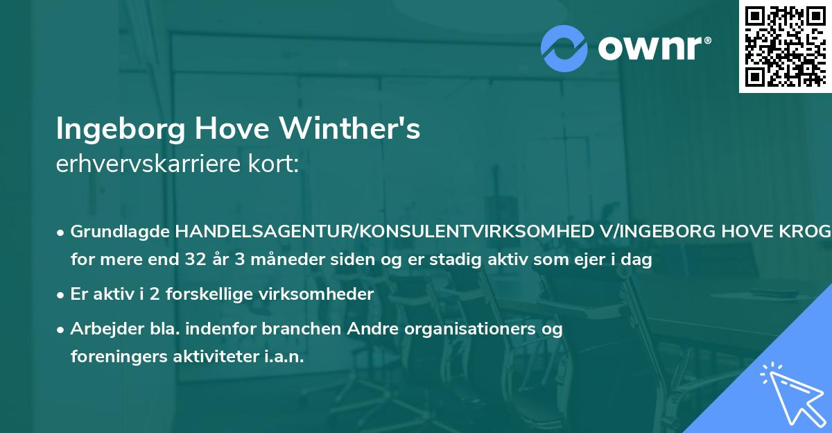 Ingeborg Hove Winther's erhvervskarriere kort