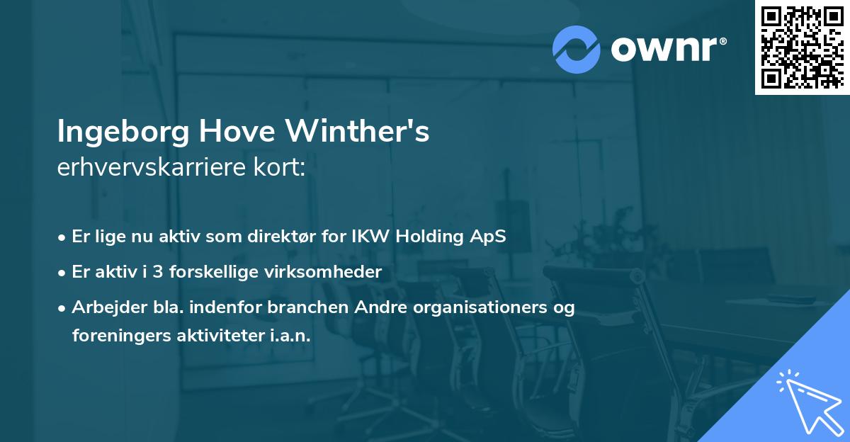 Ingeborg Hove Winther's erhvervskarriere kort