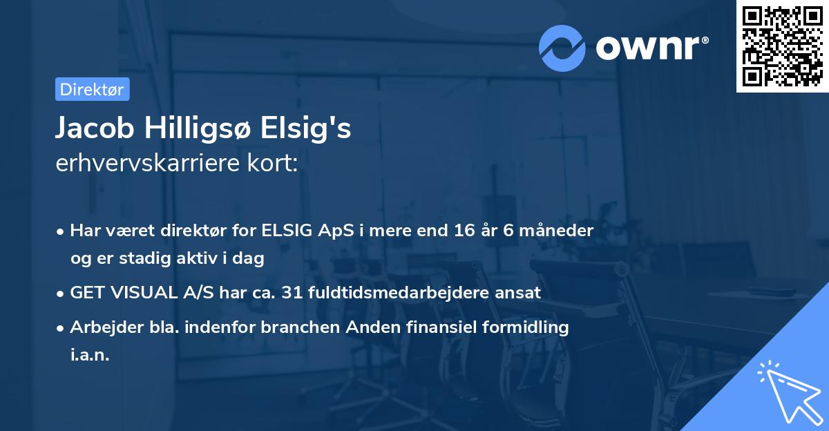Jacob Hilligsø Elsig's erhvervskarriere kort