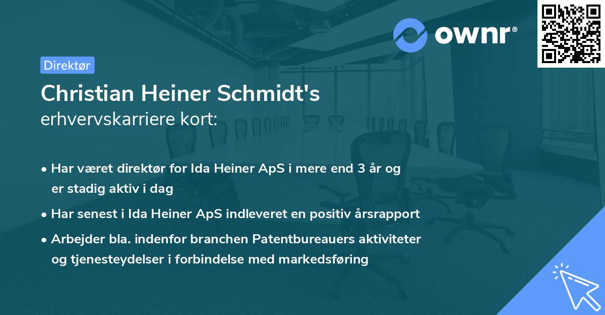 Christian Heiner Schmidt's erhvervskarriere kort