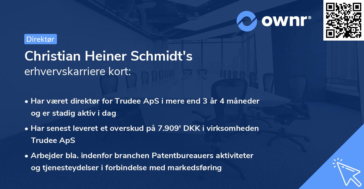 Christian Heiner Schmidt's erhvervskarriere kort