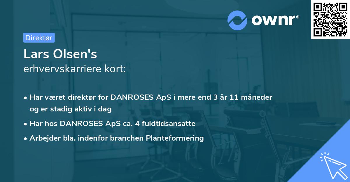 Lars Olsen's erhvervskarriere kort