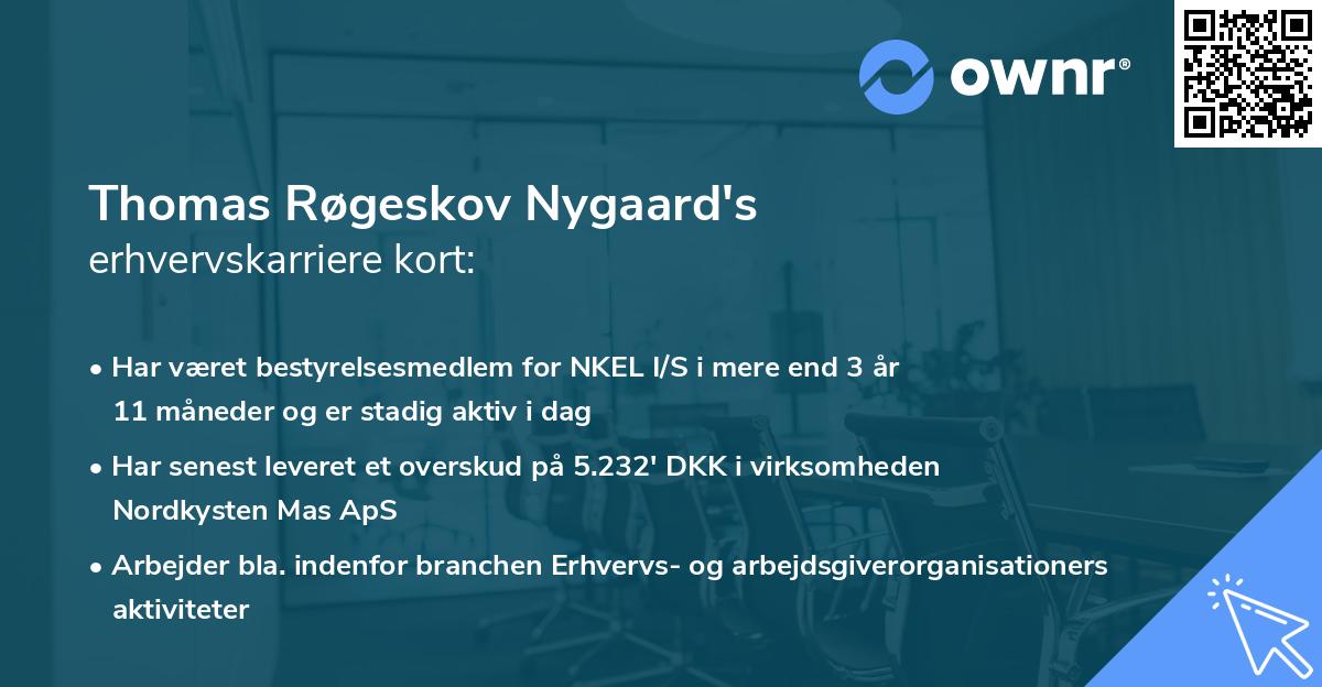 Thomas Røgeskov Nygaard's erhvervskarriere kort