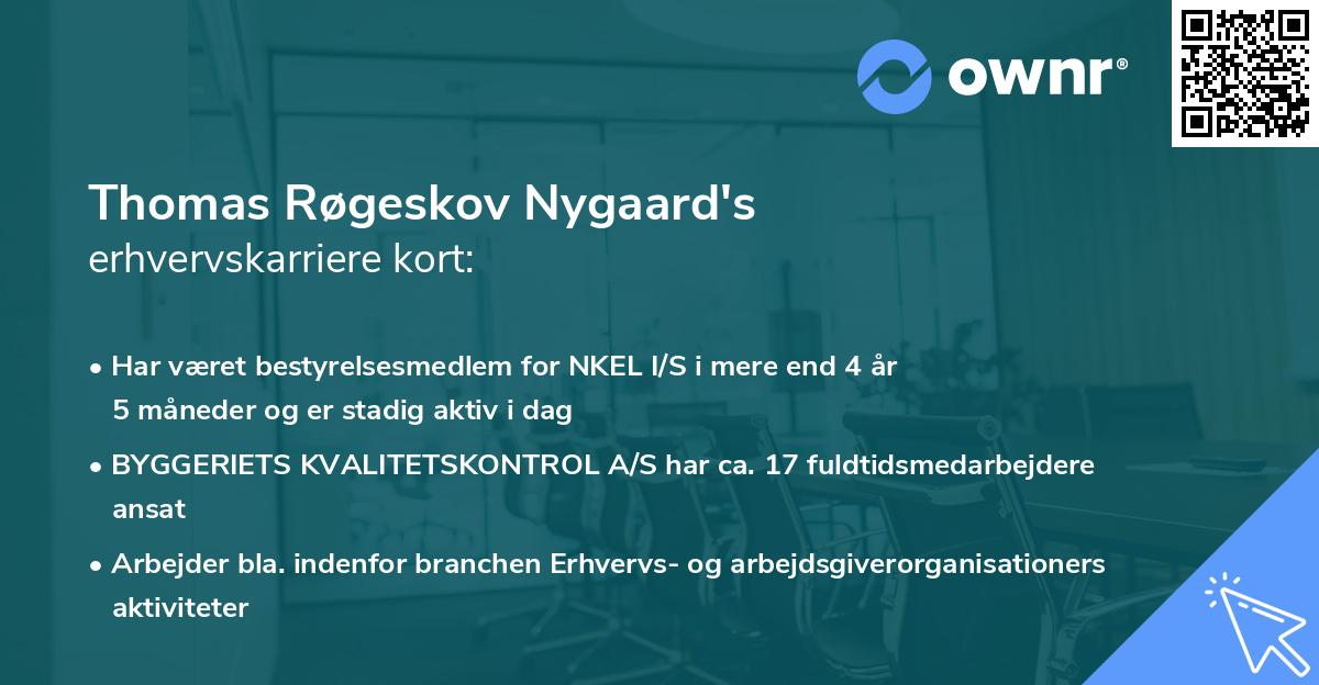 Thomas Røgeskov Nygaard's erhvervskarriere kort