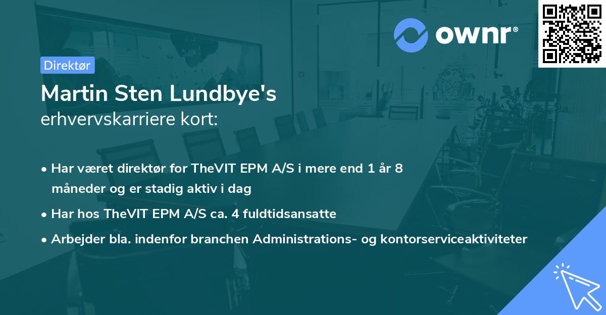 Martin Sten Lundbye's erhvervskarriere kort