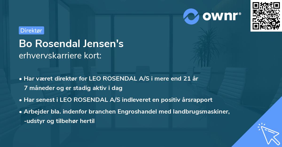 Bo Rosendal Jensen's erhvervskarriere kort