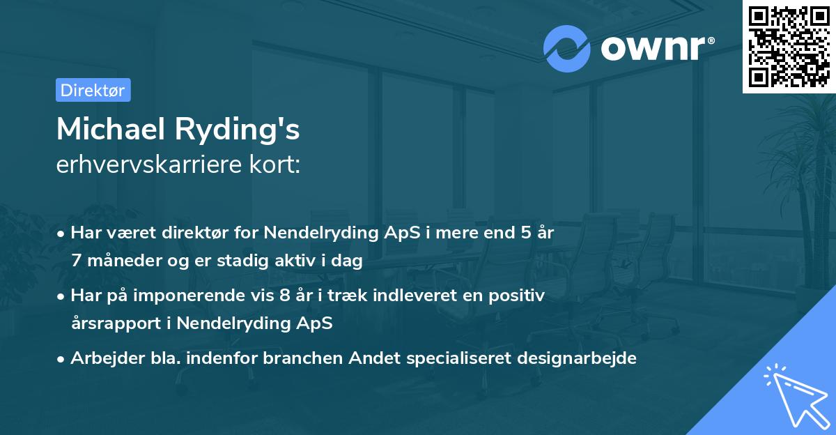 Michael Ryding's erhvervskarriere kort