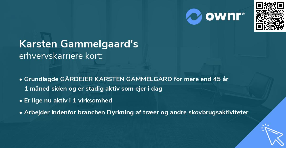 Karsten Gammelgaard's erhvervskarriere kort