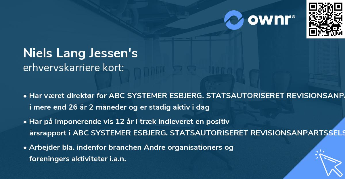 Niels Lang Jessen's erhvervskarriere kort