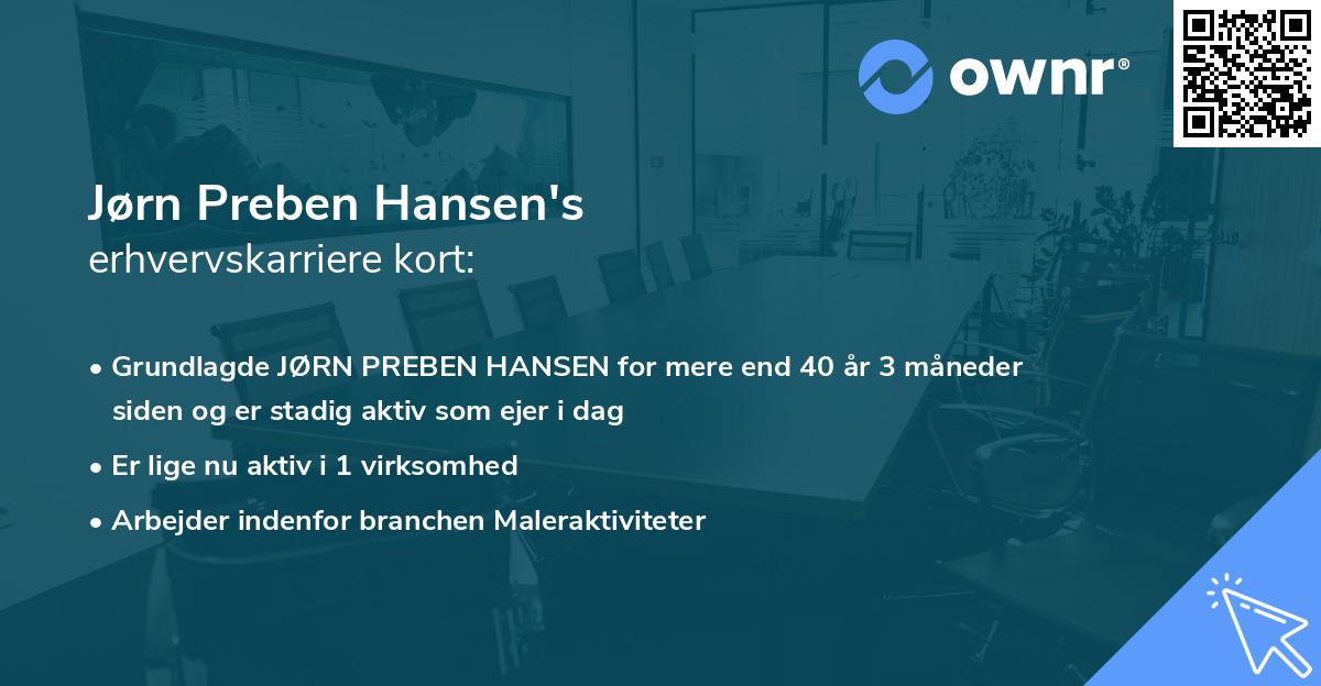 Jørn Preben Hansen's erhvervskarriere kort