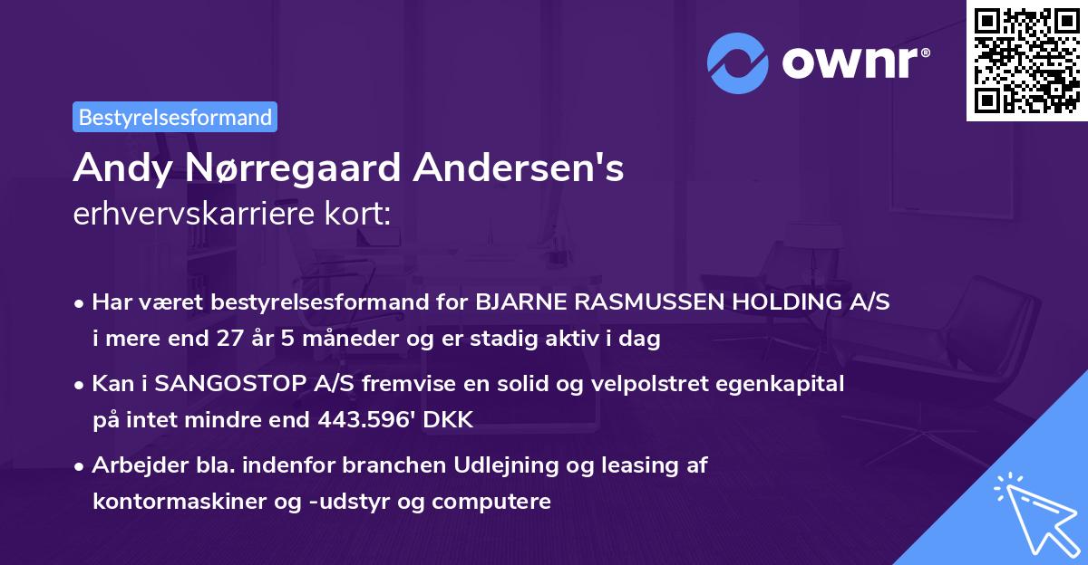 Andy Nørregaard Andersen's erhvervskarriere kort