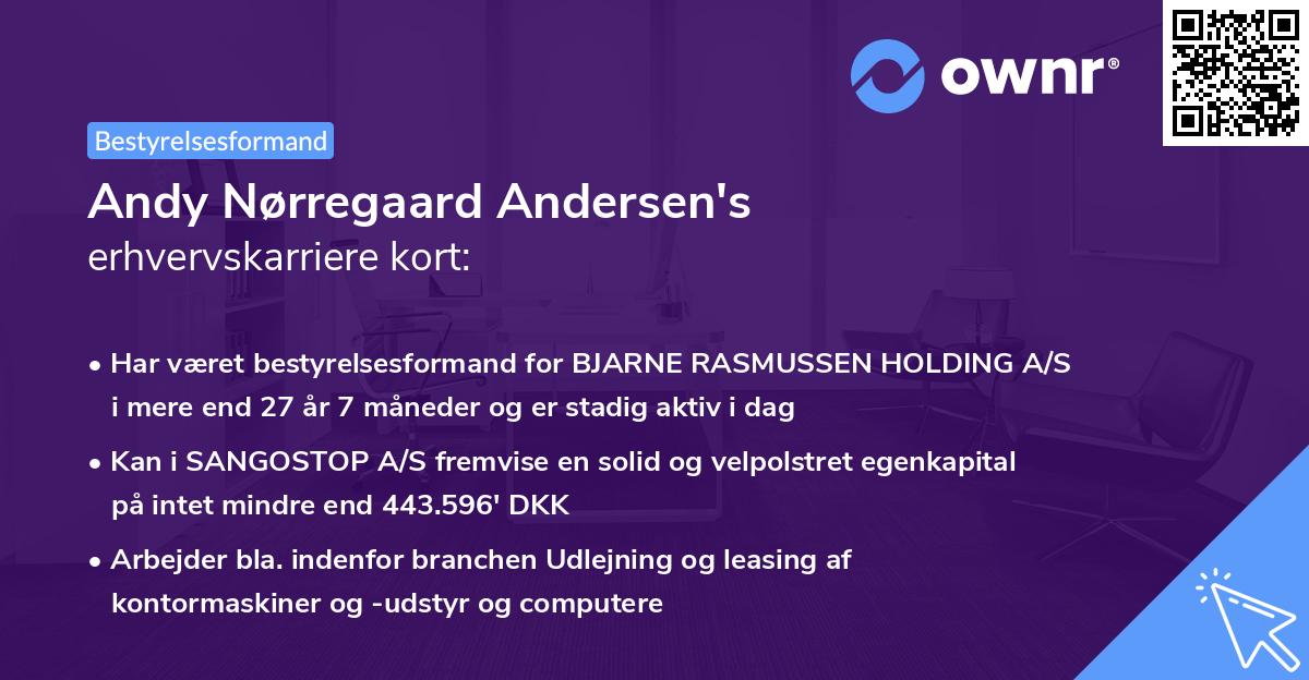 Andy Nørregaard Andersen's erhvervskarriere kort