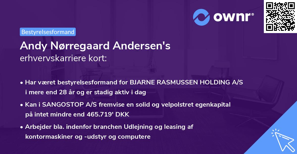 Andy Nørregaard Andersen's erhvervskarriere kort