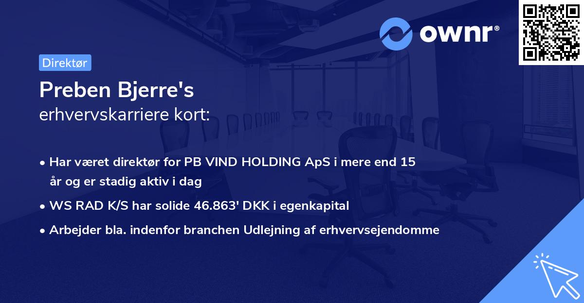 Preben Bjerre's erhvervskarriere kort