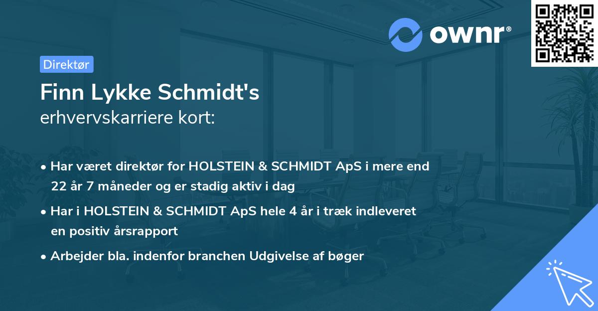 Finn Lykke Schmidt's erhvervskarriere kort