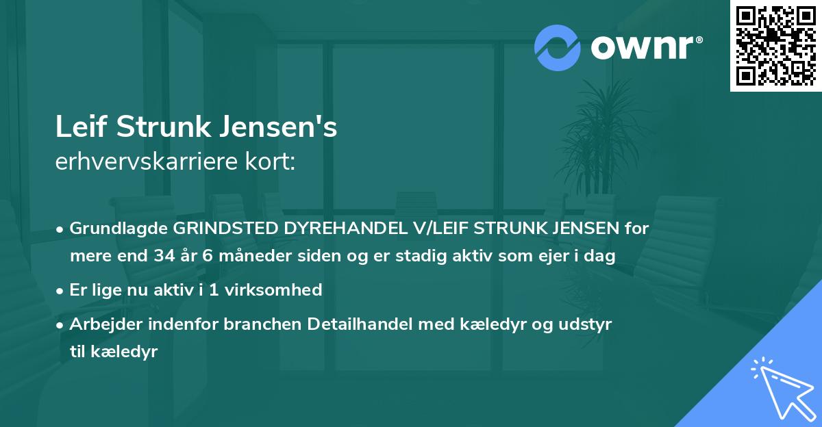 Leif Strunk Jensen's erhvervskarriere kort