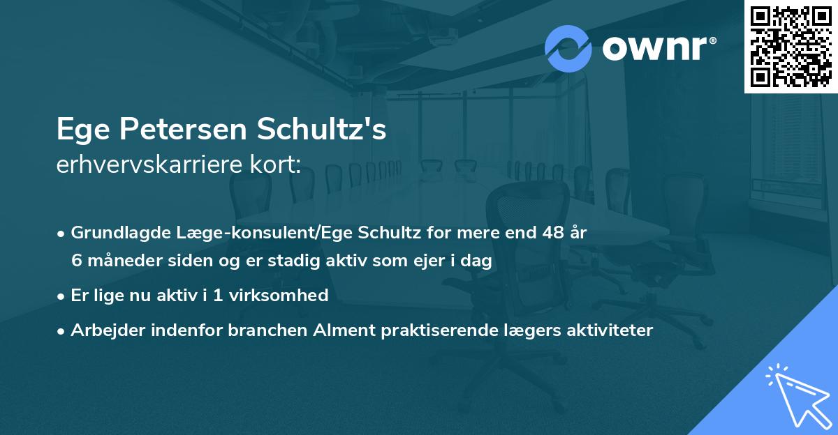 Ege Petersen Schultz's erhvervskarriere kort