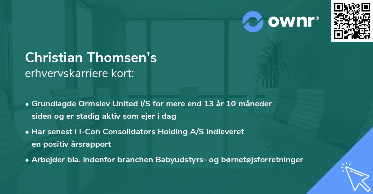 Christian Thomsen's erhvervskarriere kort