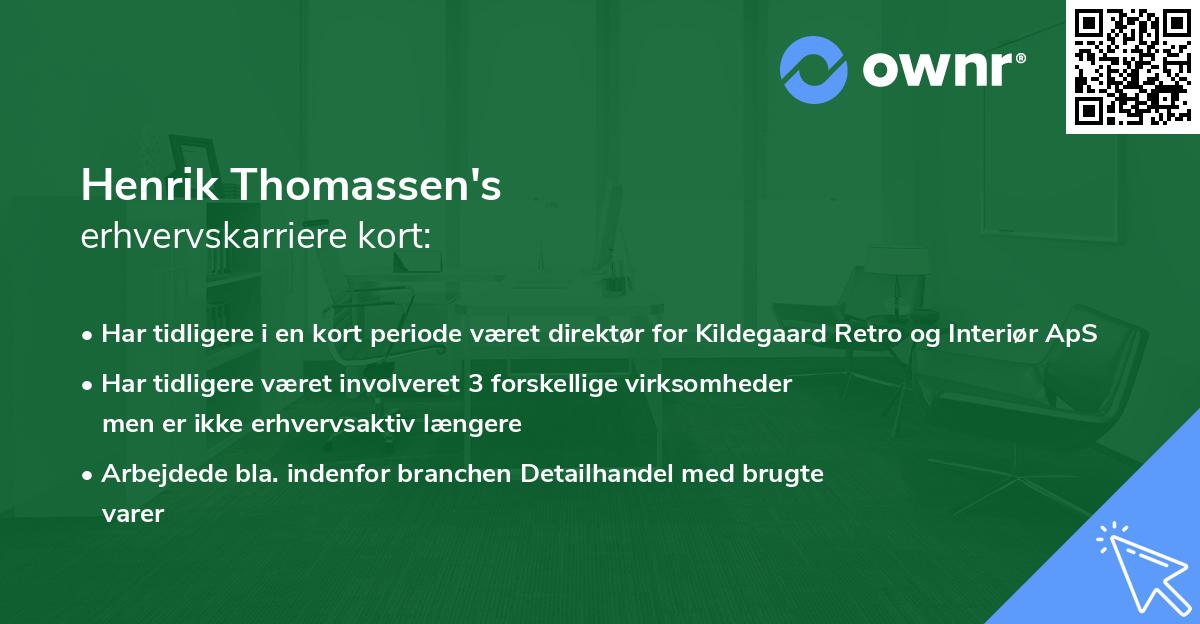 Henrik Thomassen's erhvervskarriere kort